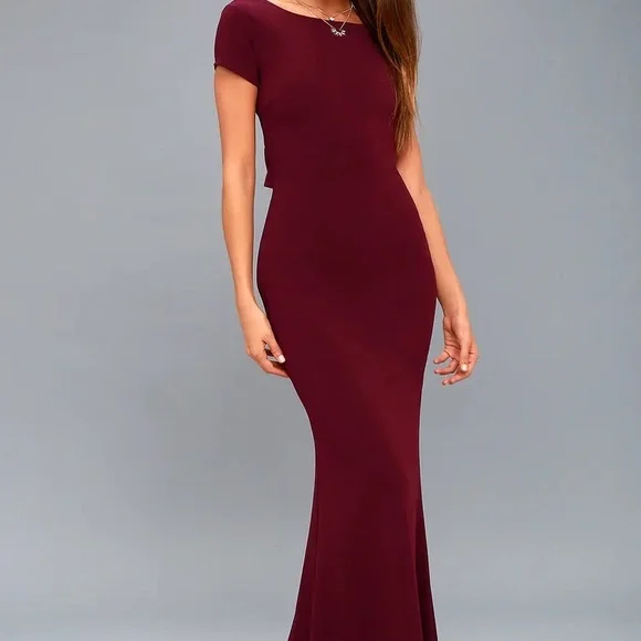 Endless Love Burgundy Backless Maxi Dress - Picture 2 of 10